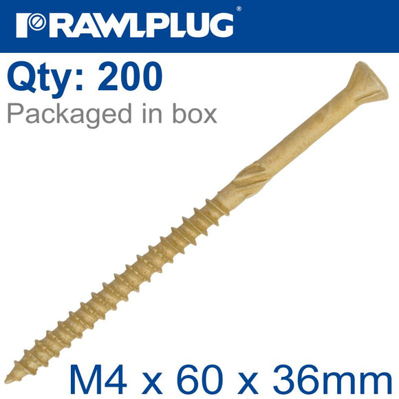 R-DSX SCREWS M4 X 60X36 GINGER RUSPERT X200-TUB