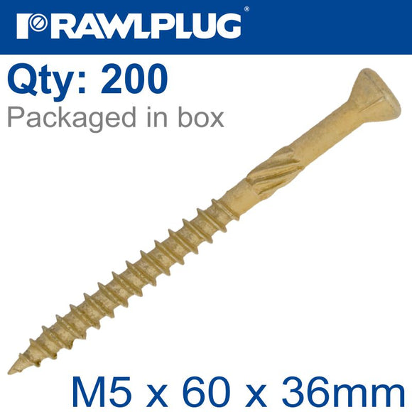 R-DSX SCREWS M5 X 60X36 GINGER RUSPERT X200-TUB