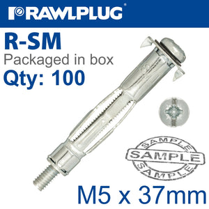 INTERSET FIXING FOR DRYWALL M5X37MM X100-BOX 10MM DRILL