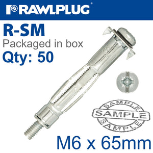 INTERSET FIXING FOR DRYWALL M6X65MM X50-BOX 12MM DRILL