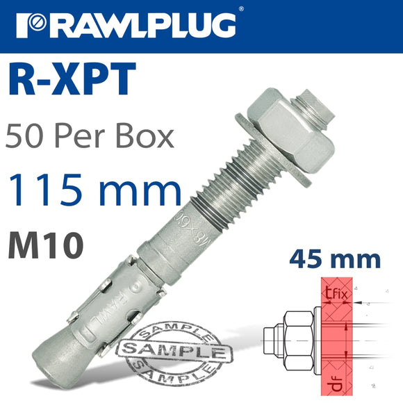 THROUGHBOLT M10X115X45MM X50 -BOX