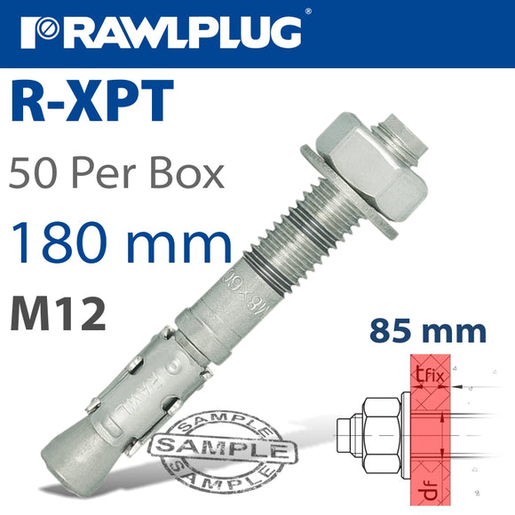 THROUGHBOLT M12X180X85MM X50 -BOX