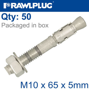 THROUGBOLT SS M10X65X5MM X50 -BOX