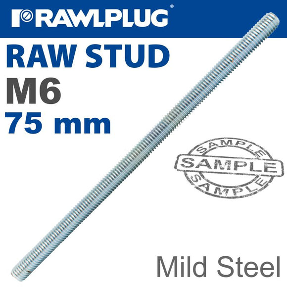 MILD STEEL STUD M6-75MM