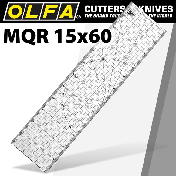 METRIC QUILT RULER 15CM X 60CM - METRIC GRID