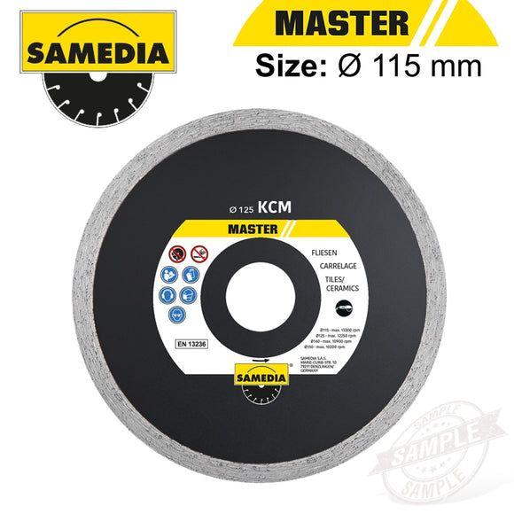 DIAMOND BLADE 115MM CONTINIOUS IND PORCELAIN & CERAMICS MASTER KCM