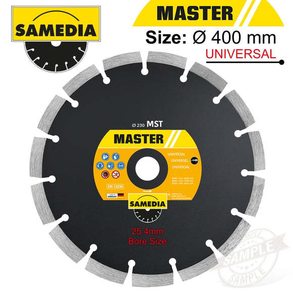 DIAMOND BLADE 400 X 25.4MM SEGMENTED IND MULTI PURPOSE MASTER MST