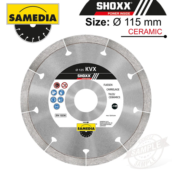 DIAMOND BLADE 115MM SEGMENTED IND GRANITE & PORCELAIN SHOXX KVX