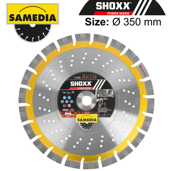 DIAMOND BLADE 350MM X 20MM SEGMENTED SHOXX CONCRETE , GRANITE