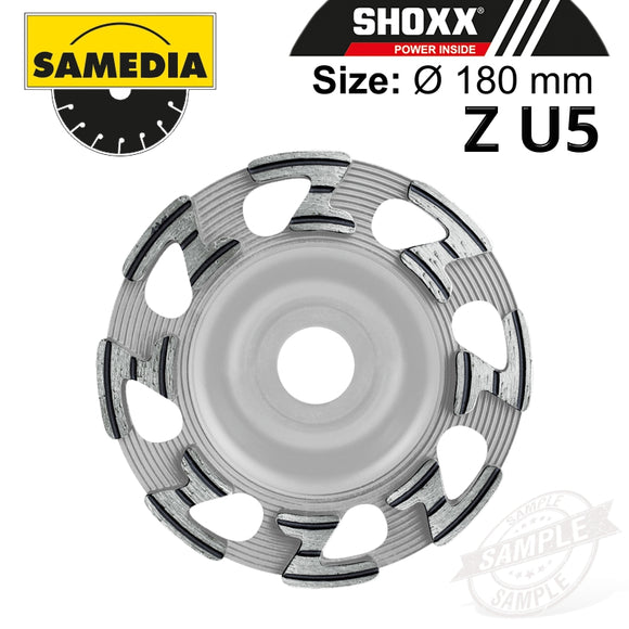 DIAMOND CUP WHEEL 180MM IND. CONCRETE / GRANITE & NAT. STONE SHOXX ZU5