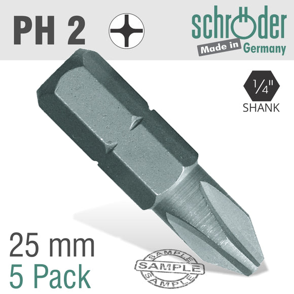 PHIL.NO.2X25MM CLASSIC INS.BIT 5 PACK