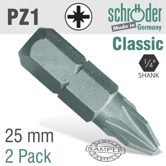 POZI.NO.1X25MM CLASSIC BIT 2CD