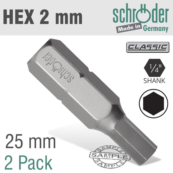 HEX/ALLEN INS.BIT 2MM 2/PACK