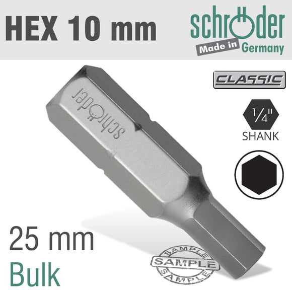 HEX/ALLEN 10MM X 30MM INS.BIT BULK