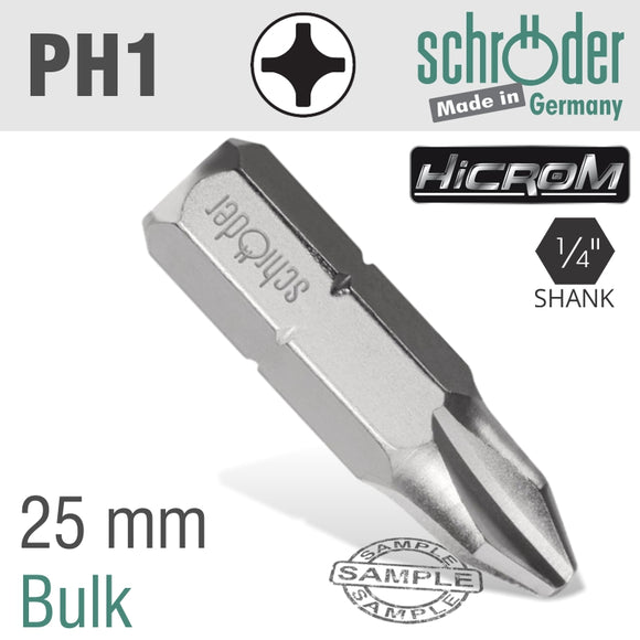 PHIL.NO.1X25MM HI-CROME INS.BIT