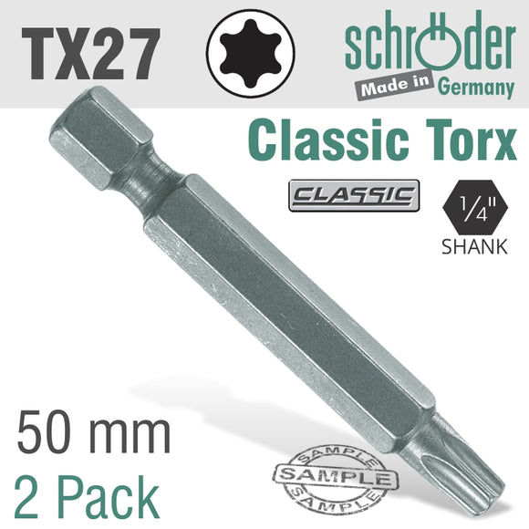 TORX TX27X50MM CLASSIC POWER BIT 2/CD