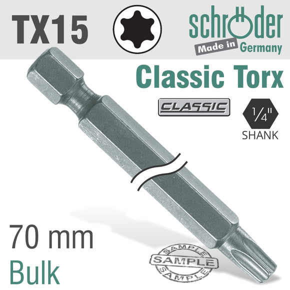 TORX TX15 X 70MM CLASSIC POWER BIT BULK