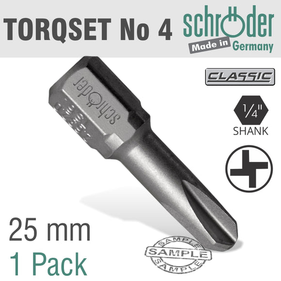 TORQSET NO.4X25MM CLASSIC BIT 1 PACK