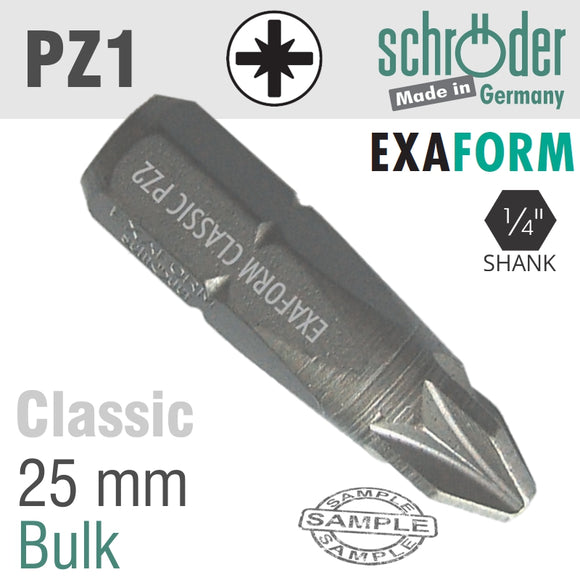 POZI.1 EXAFORM CLASSIC INSERT BIT 25MM BULK