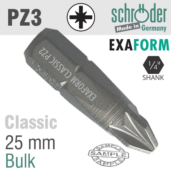 POZI.3 EXAFORM CLASSIC INSERT BIT 25MM BULK