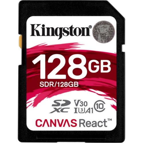 Kingston SDR/128GB SDXC Canvas React designed for HD+Hi-Res filming