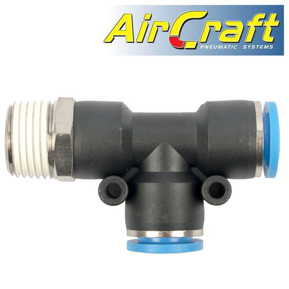 PU HOSE FITTING TEE 12MM X 12MM X 1/2'M