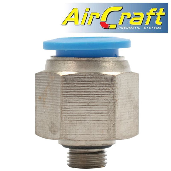 PU FITTING STR. STUD W/O-RING 12MM-1/8' M