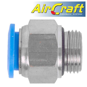 PU FITTING STR. STUD W/O-RING 12MM-3/8' M