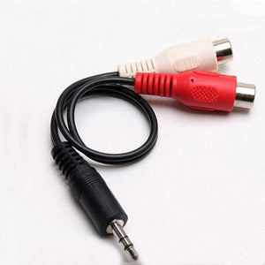 3.5MM Male Audio Stereo Jack To 2 RCA F Cable Adapter