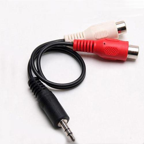 3.5MM Male Audio Stereo Jack To 2 RCA F Cable Adapter