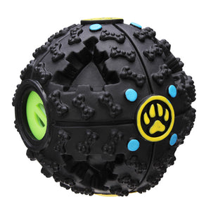 Fantastic Black Bone Pattern Pet Dog Feeding Ball Sound Toy