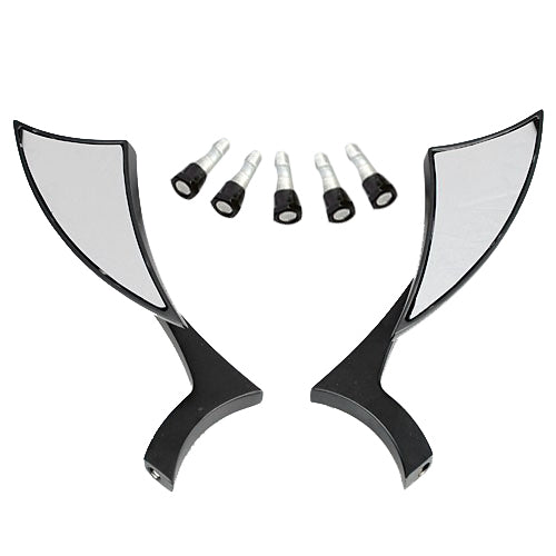 8mm/10mm Trianglel Leaf Motorcycle Rear View Mirrors Aluminum
