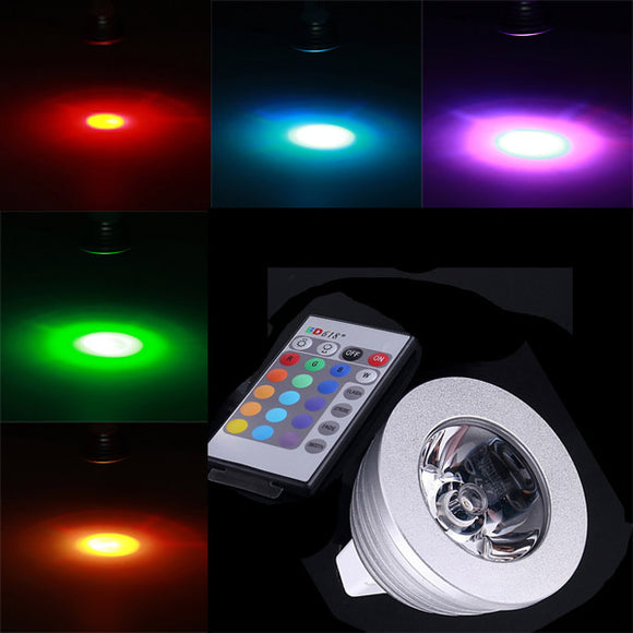 MR16 3W RGB Multicolored IR Remote Control Light Bulb (12V)