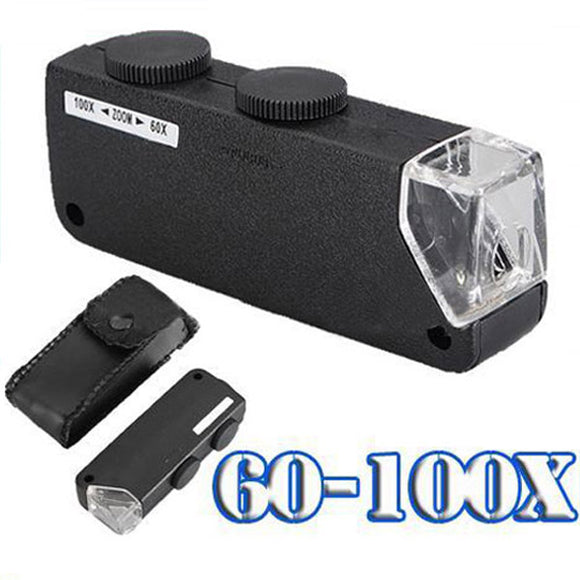 60X-100X Portable Lighted Microscope Magnifier