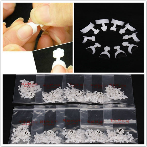 500x White French False Acrylic 3D Nail Art Tips Decoration