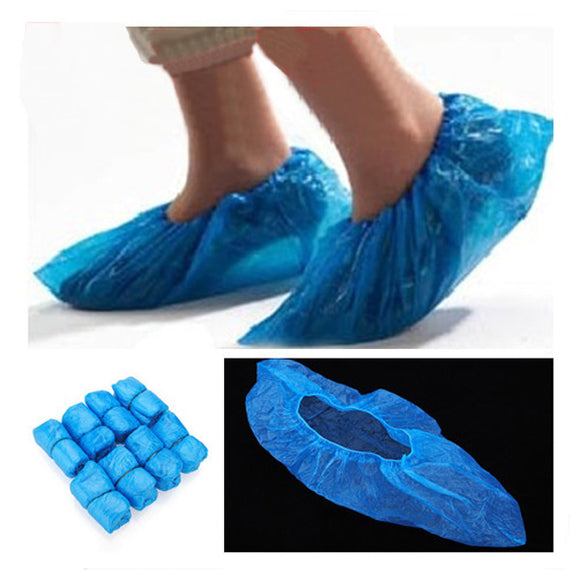 100Pcs Disposable Plastic Thick Outdoor Rainy Day Carpet Cleaning Shoe Cover