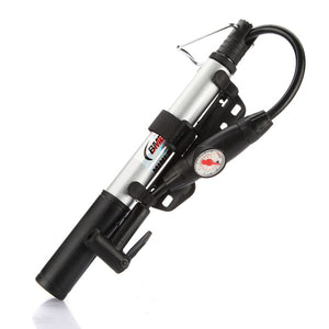 Cycling High Pressure Bike Pump With Pressure Gauge Aluminium