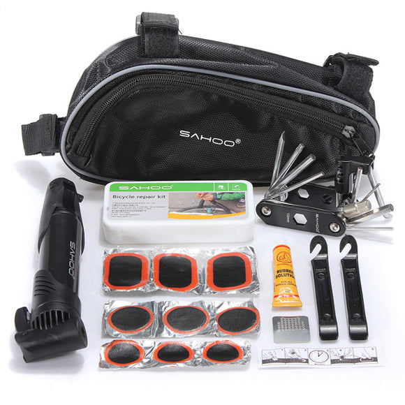 Bike Bicycle Tire Multi-use Repair Tools Mini Pump Kits Bag in 1