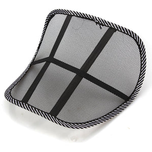Black Mesh Lumbar Back Brace Support Car Seat Chair Cushion