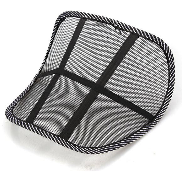 Black Mesh Lumbar Back Brace Support Car Seat Chair Cushion