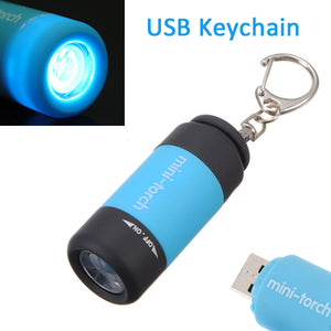 0.3W 25LM Mini Torch USB Rechargeable LED Keychain
