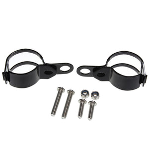 Universal Motorcycle Turn Light Indicator Relocation Fork Clamps Pair