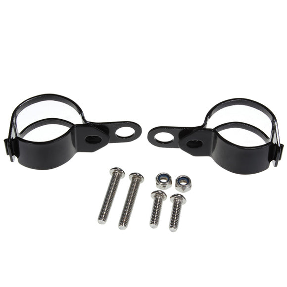 Universal Motorcycle Turn Light Indicator Relocation Fork Clamps Pair