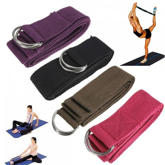 6FT Yoga Stretch Strap D-Ring Belt Fitness Training Strap Belt