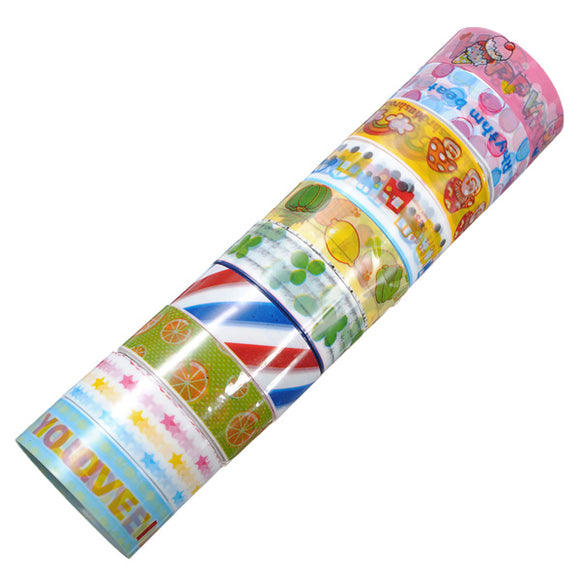 10Pcs DIY Cartoon Decoration Tapes Cute Multicolor Lace Flower Fabric Stickers Label Shool