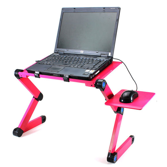 360 Folding Laptop Desk Computer Table 2 Holes Cooling Notebook Table with Mouse Pad Laptop Stand