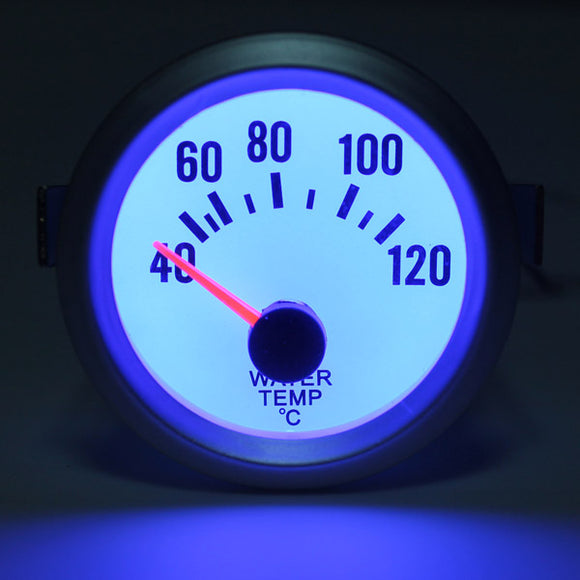 Electrical Water Temp Gauge With White Face Blue LED -Temperature New