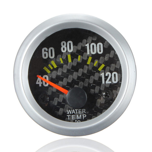 Water Temperature Celsius Gauge with Carbon Fiber Face Yellow LED