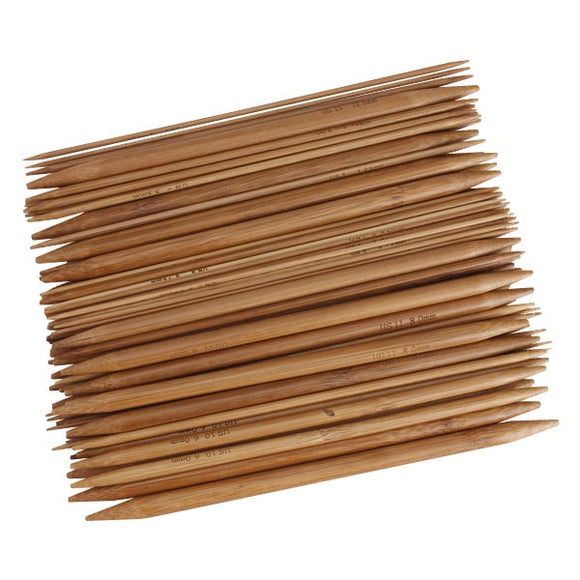 15 Sizes Bamboo Handle Carbonized Knitting Needle
