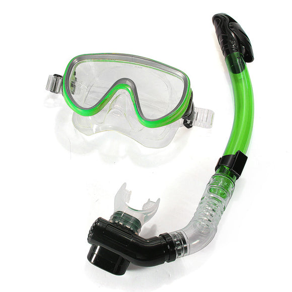 PVC Diving Swimming Goggles Mask Glasses Dry Snorkel Set